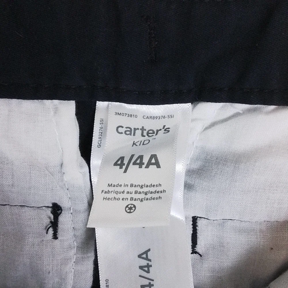 Carter's Kid Cotton Slim Fit Khaki Pants Boy's Size 4 in‎ Black
